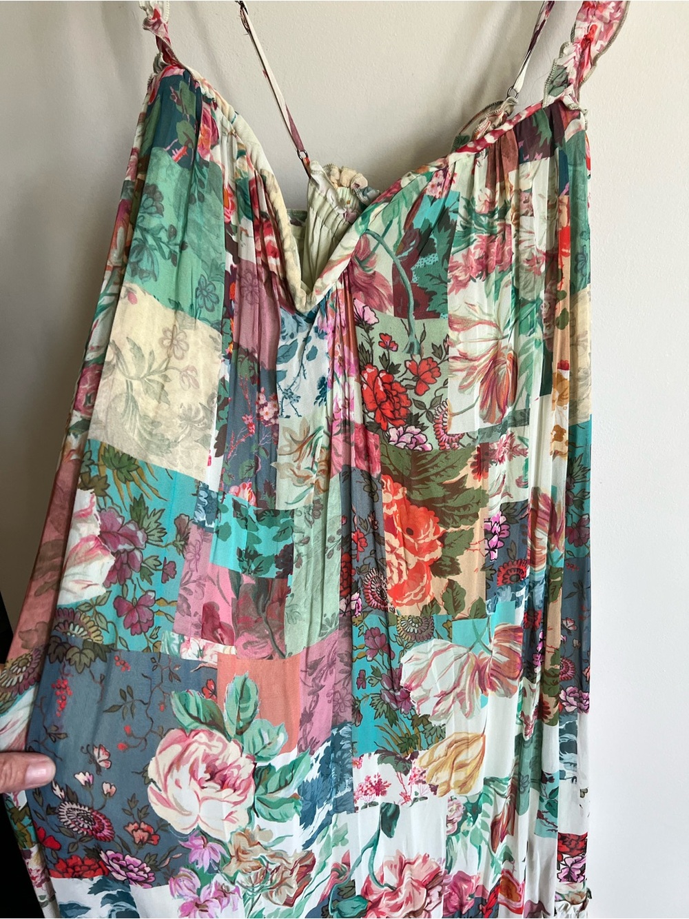 New with Tags Anthropologie Floral Patchwork Maxi Dress 1x - Picture 4 of 7
